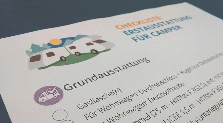 Checkliste Erstausstattung Grundausstattung Wohnwagen Wohnmobil