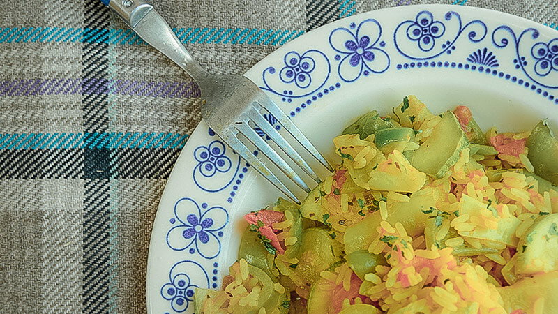 Leckere Geamüsepfanne ein Campingrezept