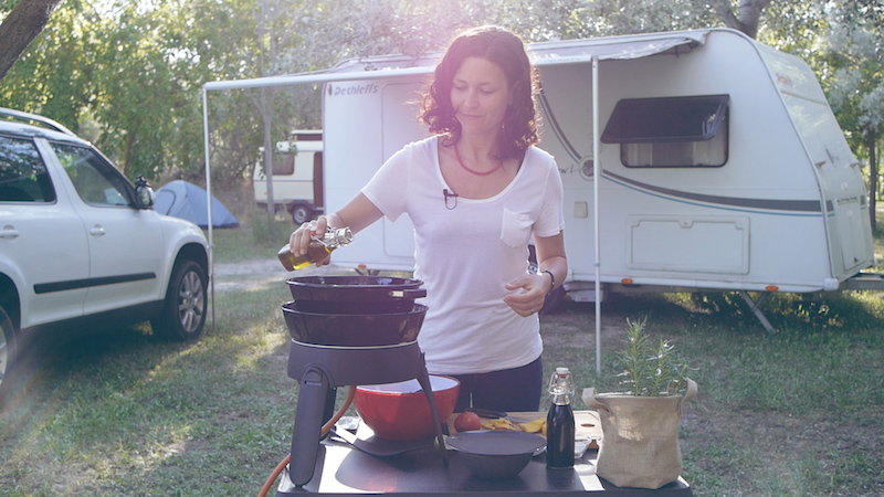 Rezepte CADAC Camping-Grill Safari Chef - Salat mit Riesengarnelen