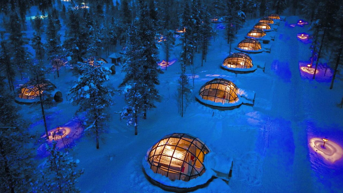 Glas-Iglus in Kakslauttanen