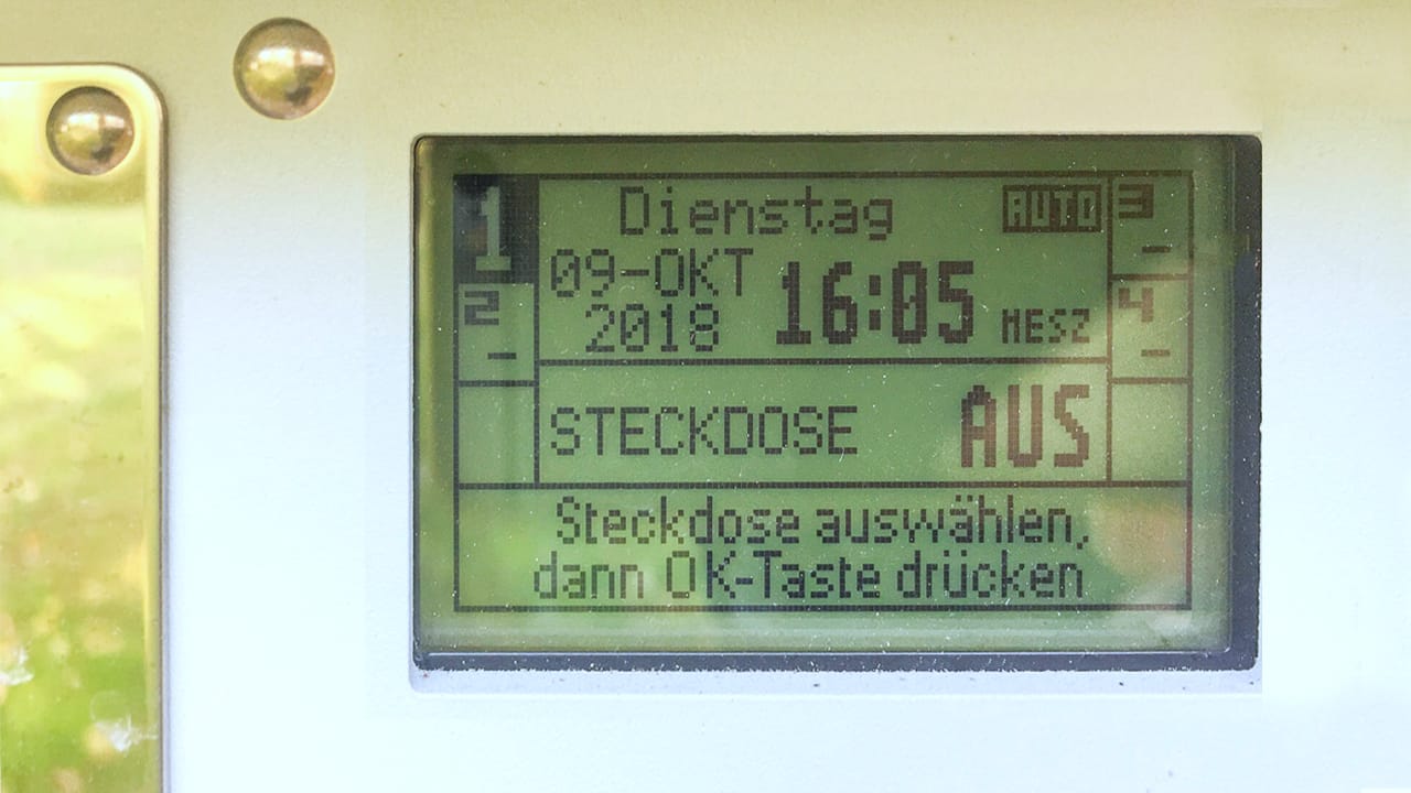 Anzeige von Restguthaben beim Strom auf einem Campingplatz als Kolumne