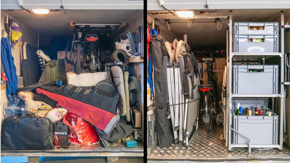 RegalSystem für die Wohnmobil Heckgarage