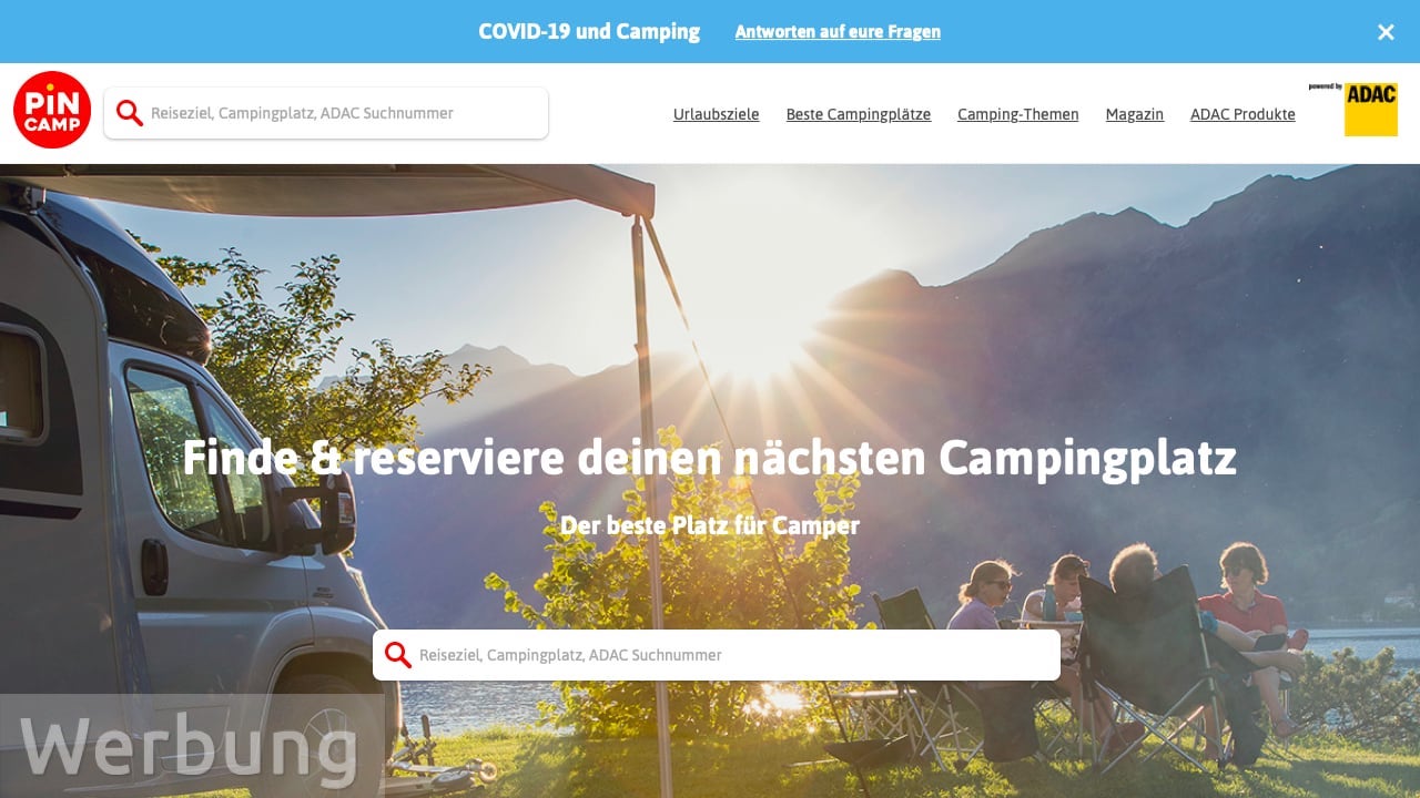 Campingplatz buchen: Jetzt bei PiNCAMP möglich