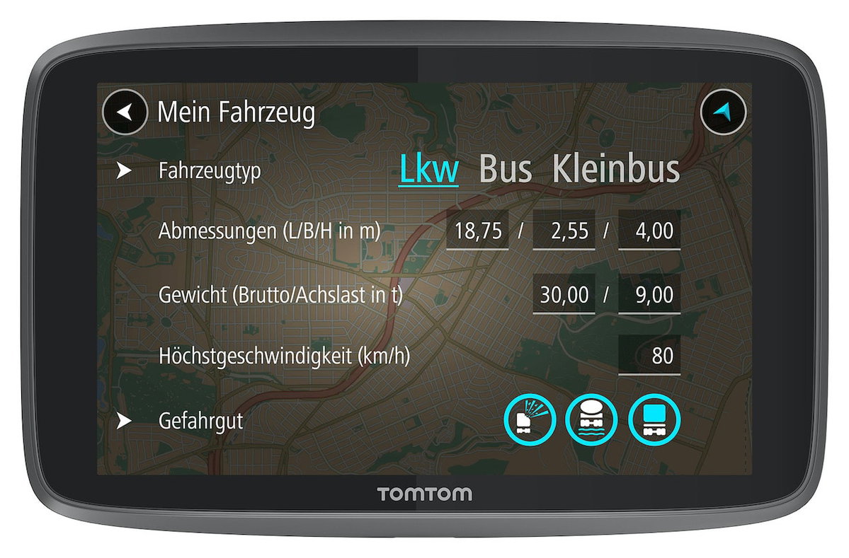 Navigationsgerät von Wohnmobilen und Wohnwagen TomTom Go Professional