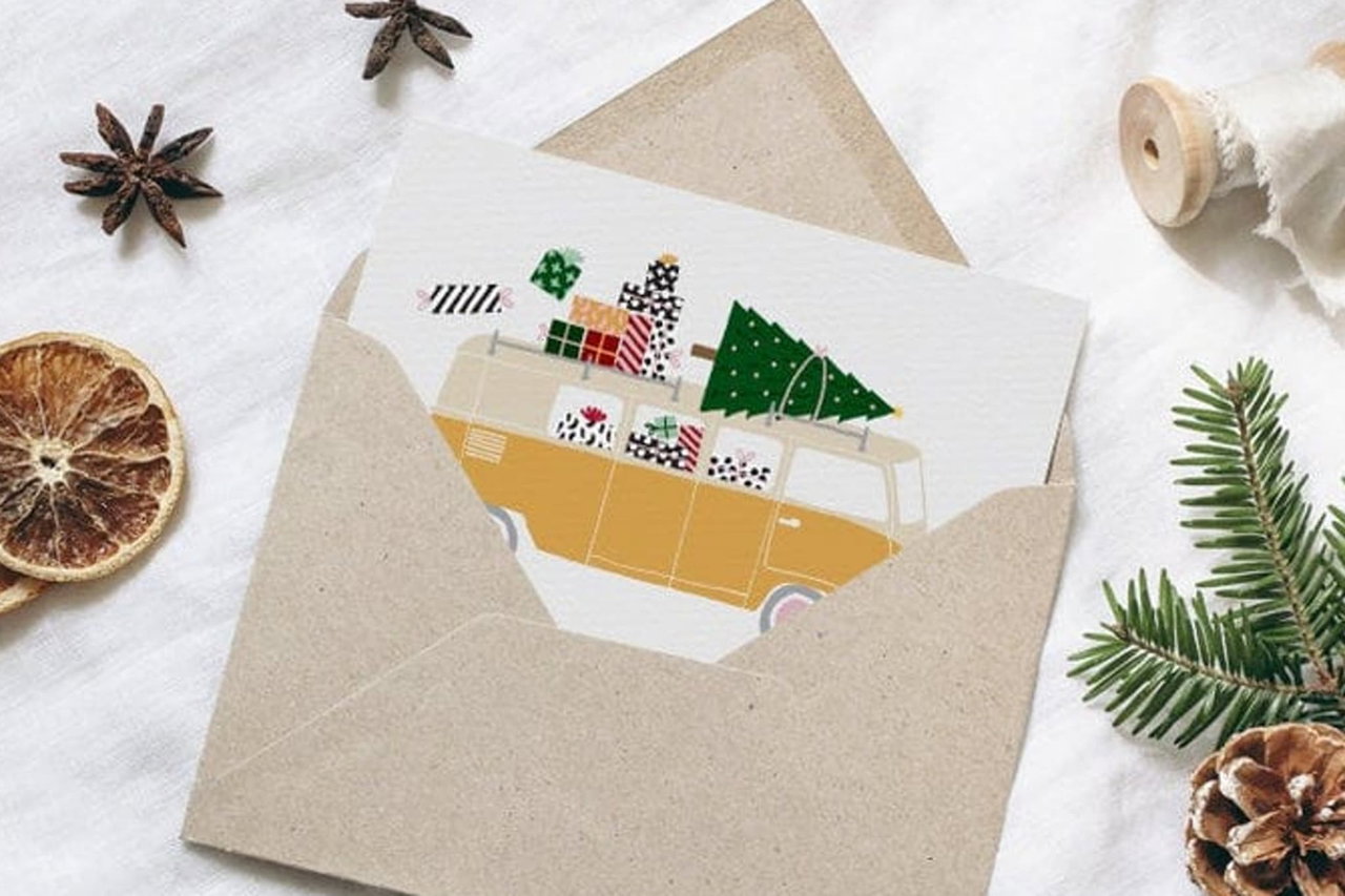 Weihnachtskarte Camping Etsy Typealive