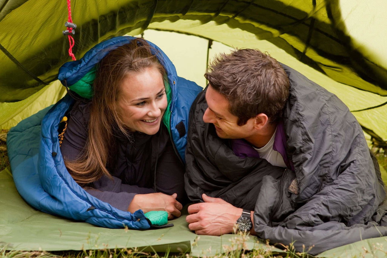 Camper im Schlafsack